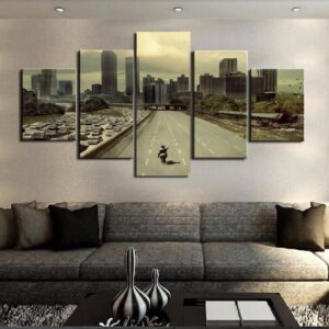 Walking Dead Landscape - Movie 5 Panel Canvas Art Wall Decor