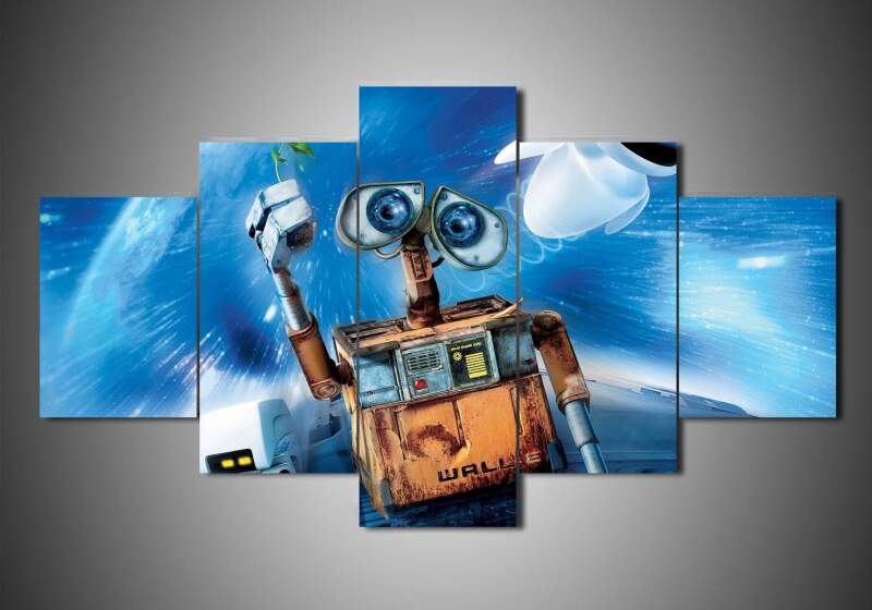 Wall-E 1 - Cartoon 5 Panel Canvas Art Wall Decor Wall-E 1 - Cartoon 5 Panel Canvas Art Wall Decor