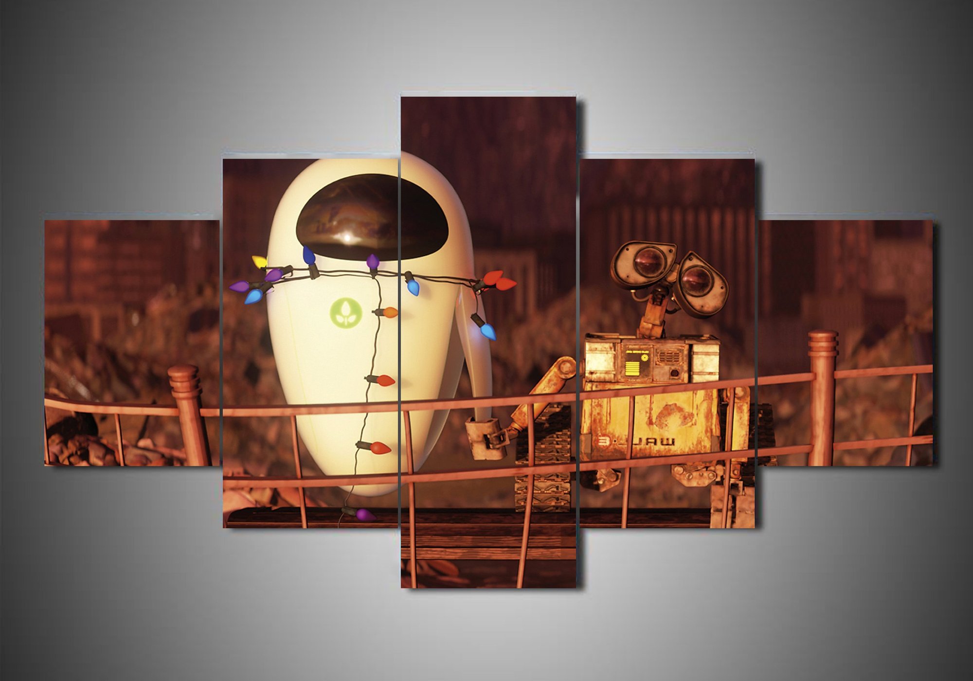 Wall-E 2 - Cartoon 5 Panel Canvas Art Wall Decor Wall-E 2 - Cartoon 5 Panel Canvas Art Wall Decor