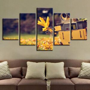 Walle Autumn Yellow Leaves Scenery - Movie 5 Panel Canvas Art Wall Decor