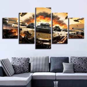 War Tanks 2 - Army 5 Panel Canvas Art Wall Decor