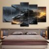 War World Of Tanks 01 - Gaming 5 Panel Canvas Art Wall Decor