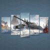 War World Of Tanks 03 - Gaming 5 Panel Canvas Art Wall Decor