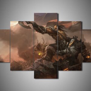 Warcraft 3 - Gaming 5 Panel Canvas Art Wall Decor