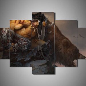 Warcraft 4 - Gaming 5 Panel Canvas Art Wall Decor