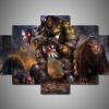 Warcraft - Gaming 5 Panel Canvas Art Wall Decor