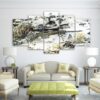 Warfare Shooting gun - Gaming 5 Panel Canvas Art Wall Decor