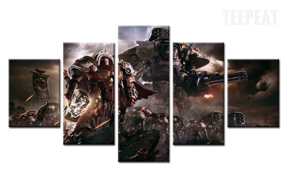 Warhammer 40K: Dawn Of War Philippe Boulle Gaming - 5 Panel Canvas Art Wall Decor Warhammer 40K: Dawn Of War Philippe Boulle Gaming - 5 Panel Canvas Art Wall Decor