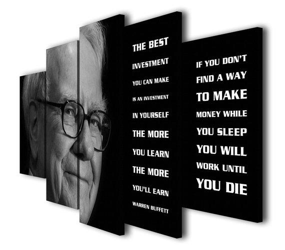Warren Buffett Quotes - Famous Person 5 Panel Canvas Art Wall Decor Warren Buffett Quotes - Famous Person 5 Panel Canvas Art Wall Decor