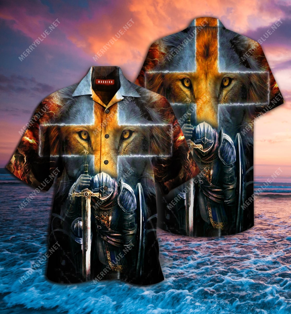 Warrior Of Christ Cross Lion All Over Printed Hawaiian Shirt Warrior Of Christ Cross Lion All Over Printed Hawaiian Shirt