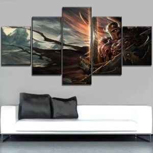 Warrior Sword - Gaming 5 Panel Canvas Art Wall Decor