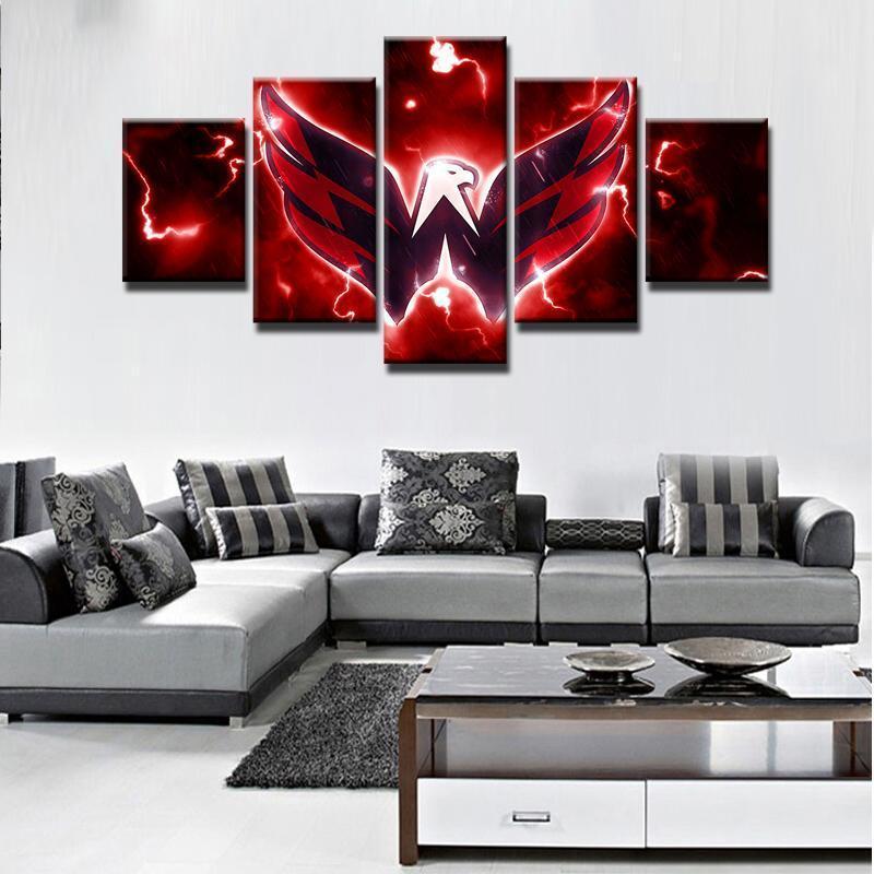 Washington Capitals Hockey 4 Sport - 5 Panel Canvas Art Wall Decor Washington Capitals Hockey 4 Sport - 5 Panel Canvas Art Wall Decor