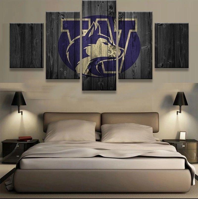 Washington Huskies Barn Wood - Sport 5 Panel Canvas Art Wall Decor Washington Huskies Barn Wood - Sport 5 Panel Canvas Art Wall Decor
