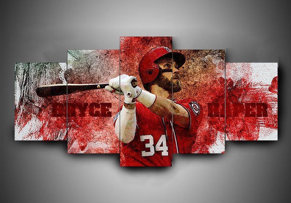 Washington Nationals 1 - Sport 5 Panel Canvas Art Wall Decor Washington Nationals 1 - Sport 5 Panel Canvas Art Wall Decor
