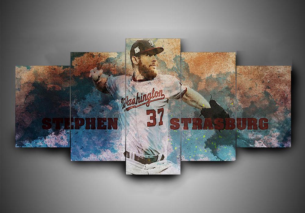 Washington Nationals 3 - Sport 5 Panel Canvas Art Wall Decor Washington Nationals 3 - Sport 5 Panel Canvas Art Wall Decor