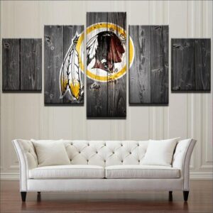 Washington Redskins 3 - Sport 5 Panel Canvas Art Wall Decor