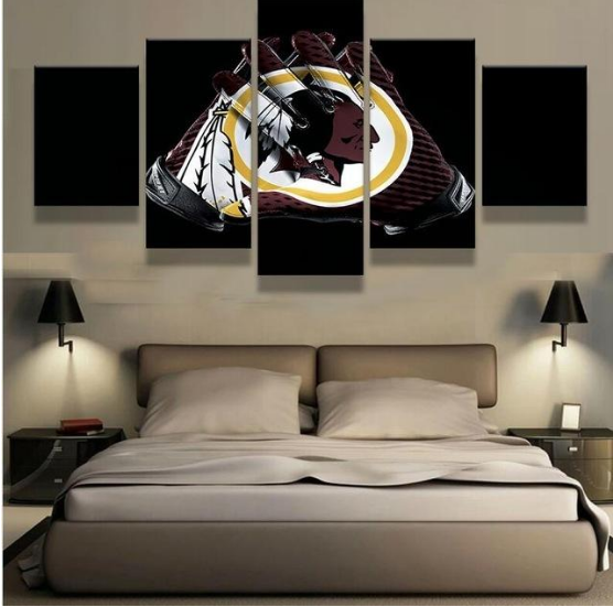 Washington Redskins Glove Sport - 5 Panel Canvas Art Wall Decor Washington Redskins Glove Sport - 5 Panel Canvas Art Wall Decor