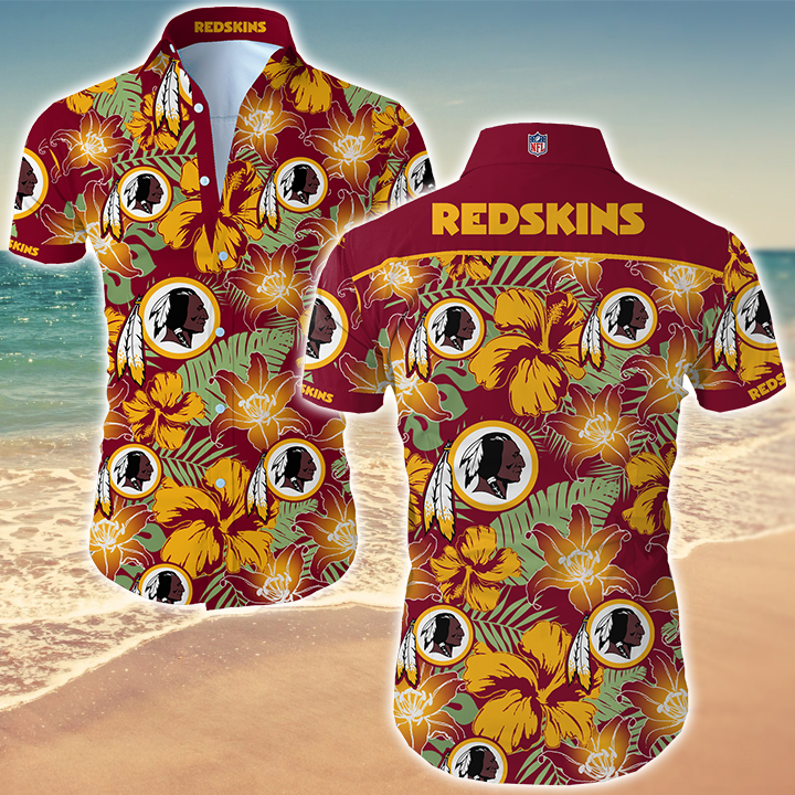 Washington Redskins Hawaiian Shirt Summer Button Up Washington Redskins Hawaiian Shirt Summer Button Up