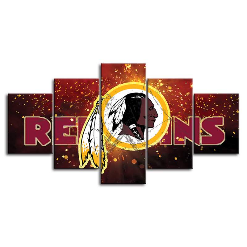 Washington Redskins Team Sport - 5 Panel Canvas Art Wall Decor Washington Redskins Team Sport - 5 Panel Canvas Art Wall Decor