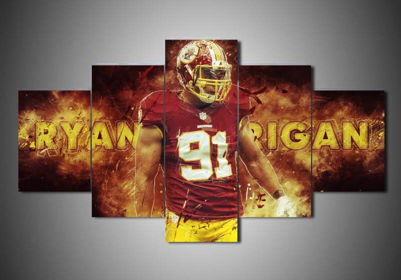 Washington Redskins - Ryan Kerrigan - Sport 5 Panel Canvas Art Wall Decor Washington Redskins - Ryan Kerrigan - Sport 5 Panel Canvas Art Wall Decor