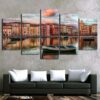 Water City Venice 01 - Nature 5 Panel Canvas Art Wall Decor