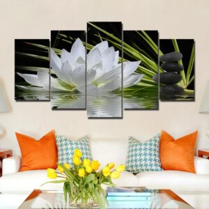Water Lily 01 - Nature 5 Panel Canvas Art Wall Decor