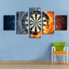 Water and fire Darts - Gaming 5 Panel Canvas Art Wall Decor
