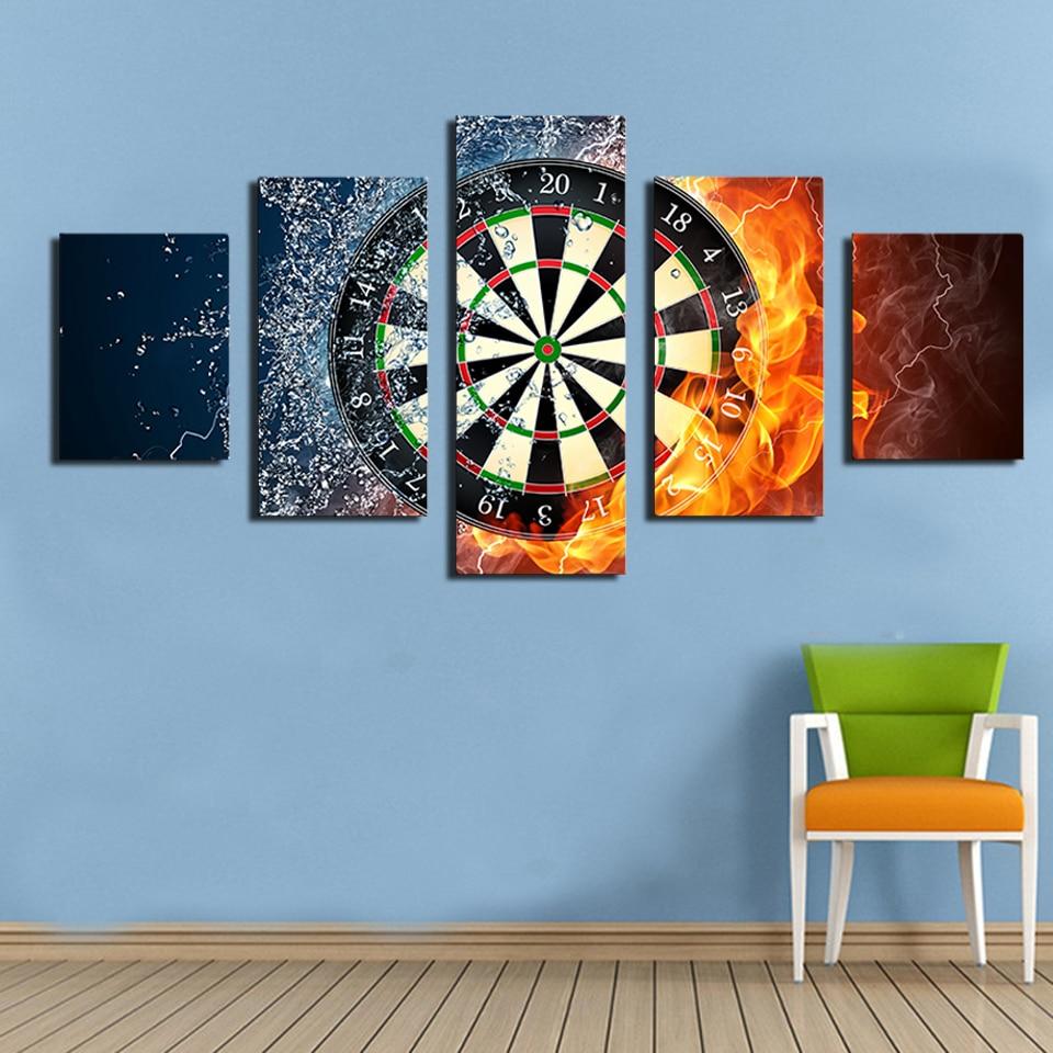 Water and fire Darts - Gaming 5 Panel Canvas Art Wall Decor Water and fire Darts - Gaming 5 Panel Canvas Art Wall Decor