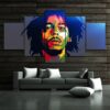 Watercolor Bob Marley 03 - Famous Person 5 Panel Canvas Art Wall Decor