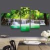 Waterfall 22 - Nature 5 Panel Canvas Art Wall Decor