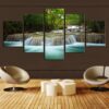 Waterfall Definition Natural - Nature 5 Panel Canvas Art Wall Decor