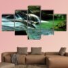 Waterfall In Thailand - Nature 5 Panel Canvas Art Wall Decor