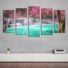 Waterfall Serenity - Nature 5 Panel Canvas Art Wall Decor