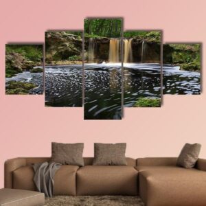 Waterfalls Along Falling Creek In Florida - Nature 5 Panel Canvas Art Wall Decor