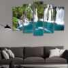 Waterfalls Of Martin Brod On Una National Park - Nature 5 Panel Canvas Art Wall Decor