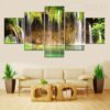 Waterfalls - Nature 5 Panel Canvas Art Wall Decor
