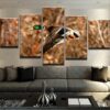 Waterfowl Flying - Animal 5 Panel Canvas Art Wall Decor