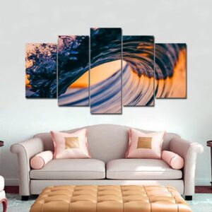 Waves Scenery - Nature 5 Panel Canvas Art Wall Decor