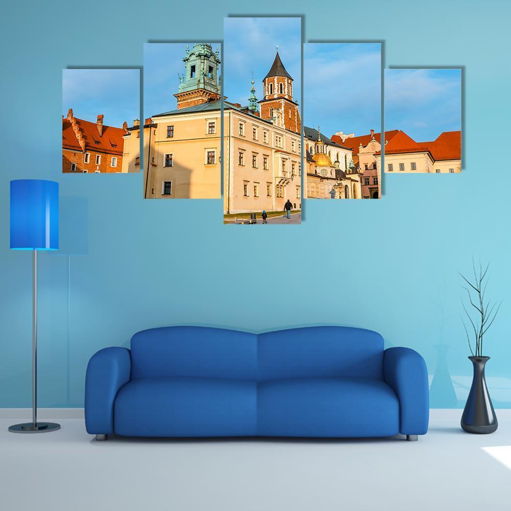 Wawel Castle In Krakow - Nature 5 Panel Canvas Art Wall Decor Wawel Castle In Krakow - Nature 5 Panel Canvas Art Wall Decor