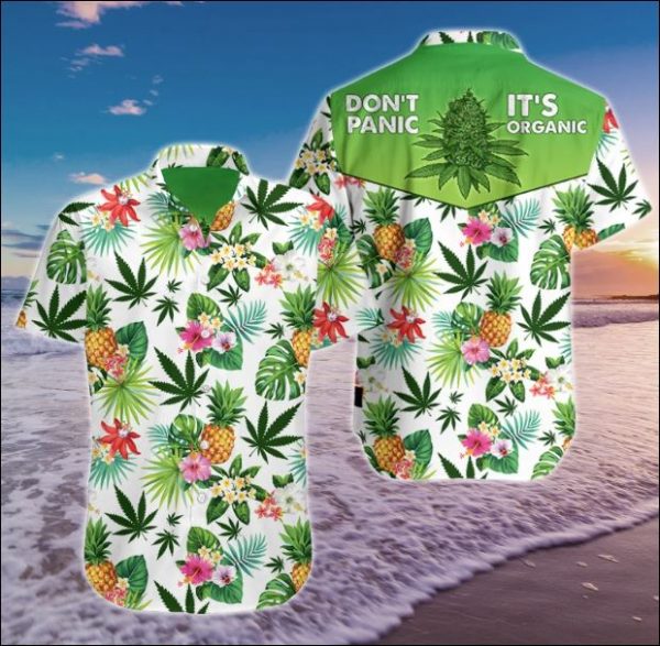 Weed Dont Panic Its Organic Hawaiian Shirt Summer Button Up Weed Dont Panic Its Organic Hawaiian Shirt Summer Button Up