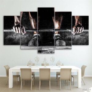 Weight Training - Sport 5 Panel Canvas Art Wall Decor