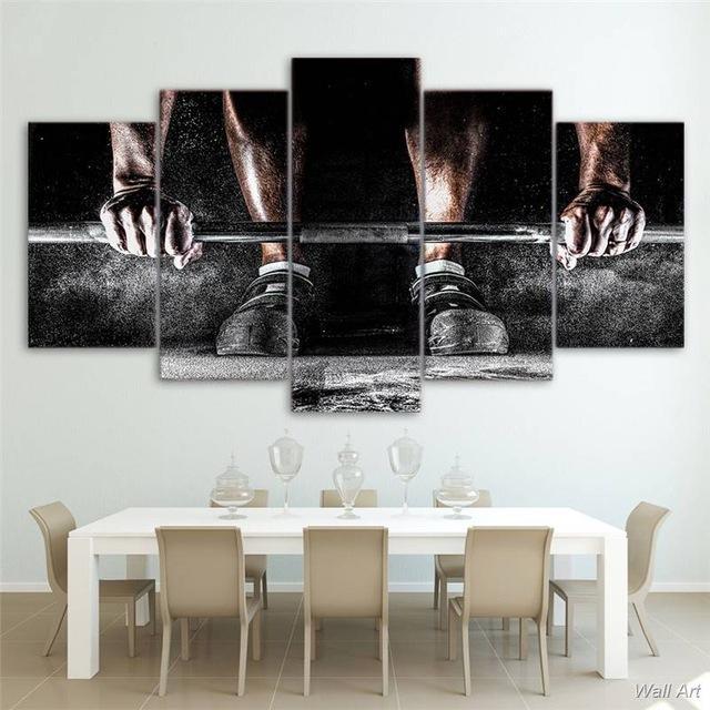 Weight Training - Sport 5 Panel Canvas Art Wall Decor Weight Training - Sport 5 Panel Canvas Art Wall Decor