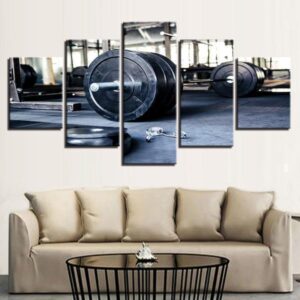 Weightlifting 01 - Sport 5 Panel Canvas Art Wall Decor