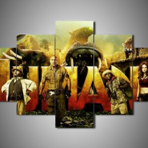 Welcome To The Jungle 1 - Movie 5 Panel Canvas Art Wall Decor