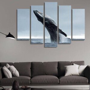 Whale 01 - Animal 5 Panel Canvas Art Wall Decor