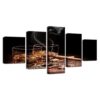 Whiskey 1 - Wine 5 Panel Canvas Art Wall Decor