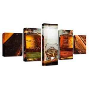 Whiskey 2 - Wine 5 Panel Canvas Art Wall Decor