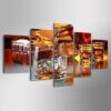 Whiskey - Wine 5 Panel Canvas Art Wall Decor