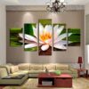 White Flowers Cuadros - Nature 5 Panel Canvas Art Wall Decor