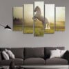 White Horse 06 - Animal 5 Panel Canvas Art Wall Decor
